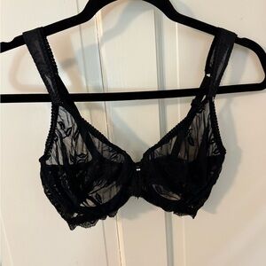 Valentino Sheer Black Lace Bra